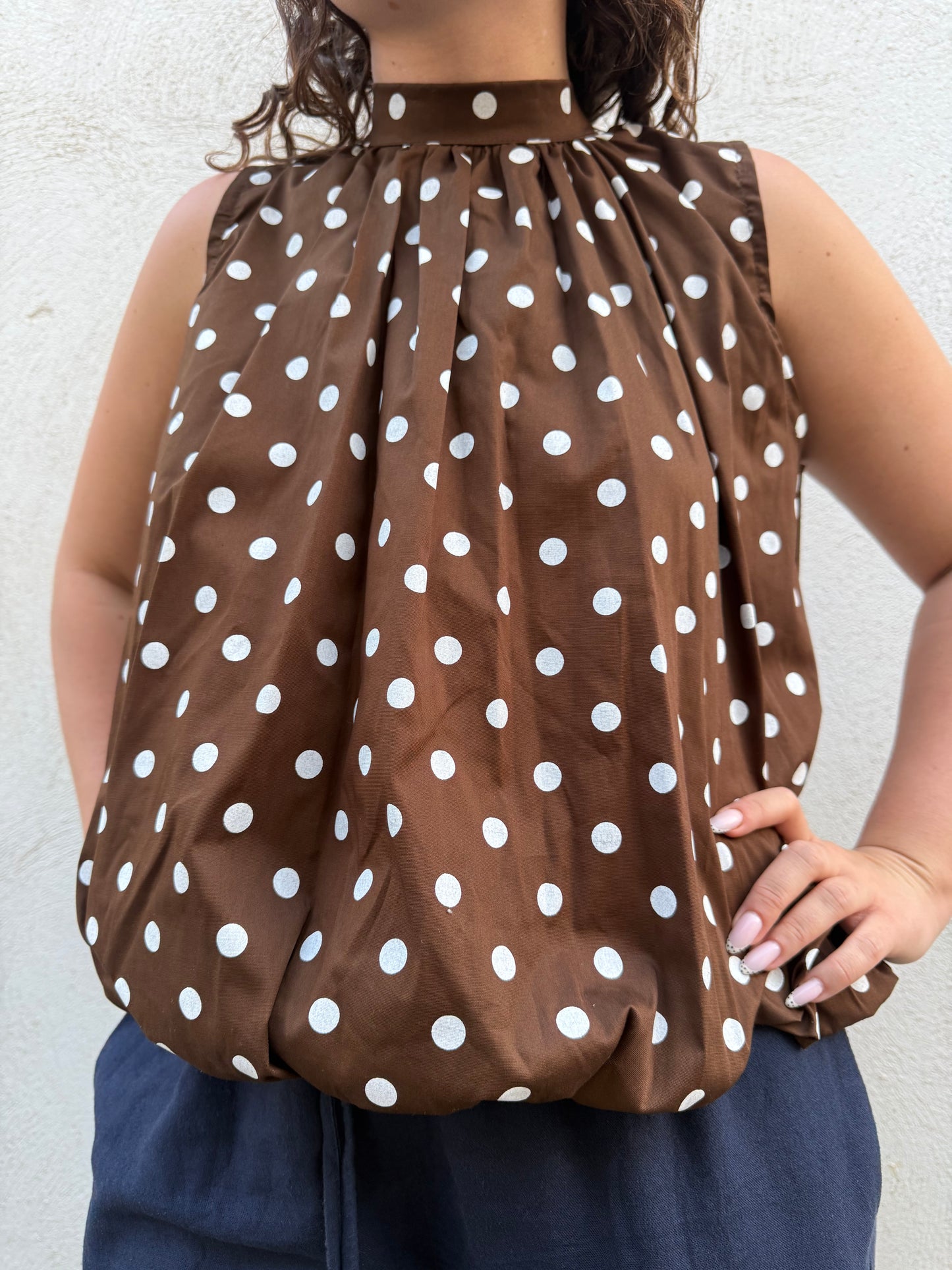 Top à pois dos nu