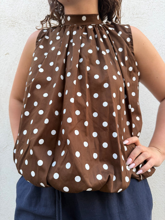 Top à pois dos nu